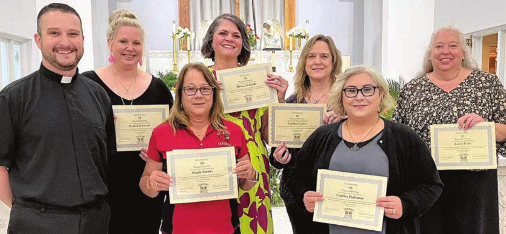 St. Rose faculty, staff receive service awards | Schulenburg Sticker