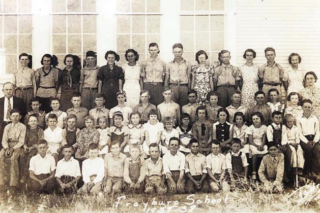 Students were prohibited from speaking anything but English on the Freyburg School grounds. Monitors (informers) were appointed to turn in those who didn’t follow the rule. A couple, Albert O. &amp; Vera Bartram, were the teachers in 1937-38.