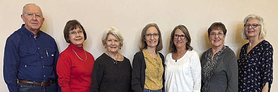 2024 off icers of the Fayette County Czech Heritage Society are (from left) treasurer Alfred Ermis; vice president/historian Phyllis Teykl; president Betty Danner; secretary/director Marilyn Cernoch; and directors Vera Wehring, Carolyn Heinsohn and Cathleen Noska. Not present were directors Barbara Eilert and Adrienne Kobza.