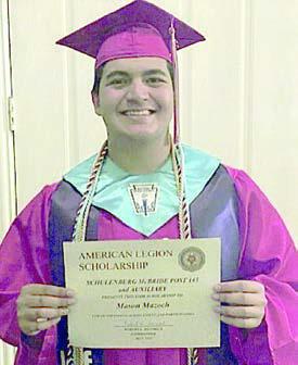 Legion Post 143 gives scholarship to Mazoch