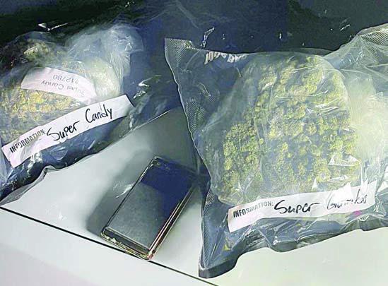 Shown above are the bags of marijuana seized after a traffic stop on I-10 last Thursday.