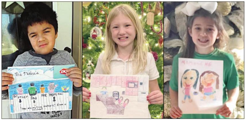 WINNERS OF $10 GIFT CERTIFICATES – David Molina (left), son of Yesenia and Alejandro Molina; Chloe Brandt (center), daughter of Kim and Ryan Brandt; and Ella Banse (right), daughter of Lacy and Adam Banse.