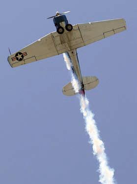 T6 aircraft was part of the flyover by the Commemorative Air Force.