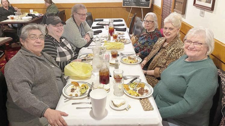 An outing to Lyric Theater in Flatonia and Kloesel’s Steakhouse in Moulton was enjoyed recently. Shown having lunch at Kloesel’s are (left side) Cindy Villarreal-director, Vicki Woodard-Schuber van driver, Cathy Besetzny, (right side) Lillian Vanicek, Betty Stolarski and Lynn Leming.