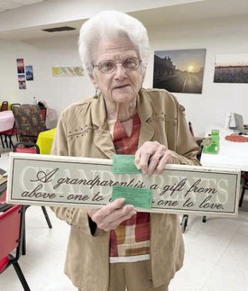 At bingo on Wednesday, March 27, Clara Christ was the big winner.