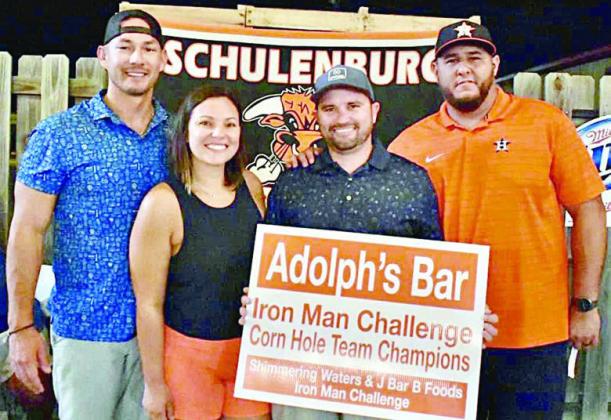 CORNHOLE CHAMPIONS: Team Valenzuela – (from left) Jarad Trojacek, Robin Trojacek, Heath Sternadel, and Kevin Valenzuela.