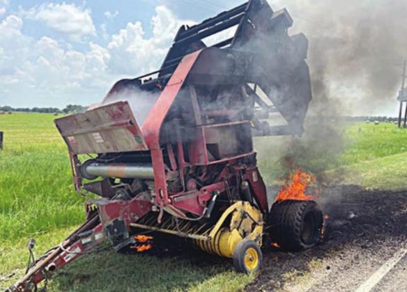 Hay baler fire extinguished