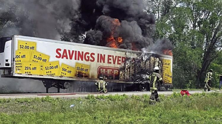 Semi-trailer fire snarls I-10 at midday Friday