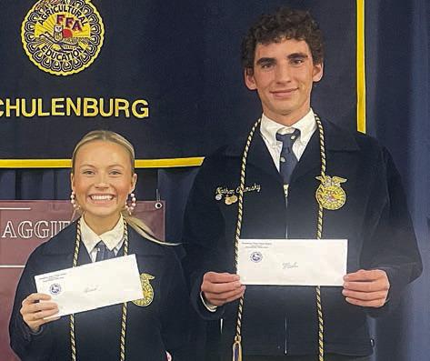 Schulenburg Young Farmers Scholarship – (from left) Annelyse Galipp and Nathan Olsovsky