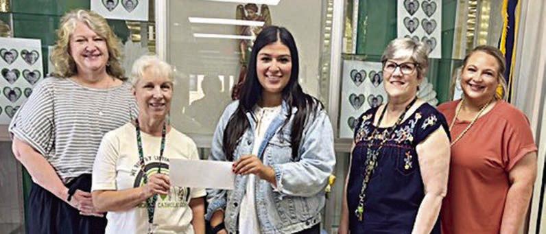 St. Michael Catholic School Teacher Grant Recipients – (from left) Susan King and Sharon Johnson; representing Stanzel Family Foundation, Melanie Ramirez; Nancy Koehl and Ann Barlow.