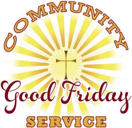 The Schulenburg Ministerial Alliance will host its annual Community Good Friday Service on March 29 at noon. It will be held at First United Methodist Church, 209 North Upton Ave. The Rev. Lemae Higgs, pastor of Swiss Alp Lutheran Church will preach and a light meal will follow. A free-will offering to support the work of the Ministerial Alliance will be taken and its pastors wish all a very blessed Holy Week and Easter.
