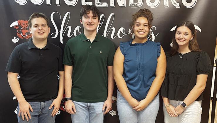 Representing Schulenburg High School in the University Interscholastic League’s Congress competition were: (from left) Chris Hromadka, Nick Rorschach, Arianna Vincent, and Molly Rorschach. Sticker Photo By Darrell Vyvjala