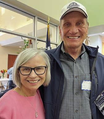 Elaine Thomas (left) visits with Ron Langhamer (second from left), who attended the book signing with his wife, Lisa, and sister, Sherry Langhamer Bubela (second from right). Bubela is pictured chatting with Blinn College-Schulenburg Executive Dean Becky Garlick (right). The story of Leon and Marcella Langhamer is another of the features about Fayette County residents, past and present, in Stories I’ve Been Told – Volume 3.