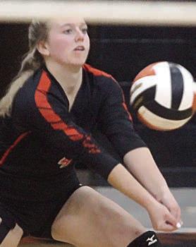 Avery Helms picks up a Maiden attack in game three. Sticker Photo By Darrell Vyvjala