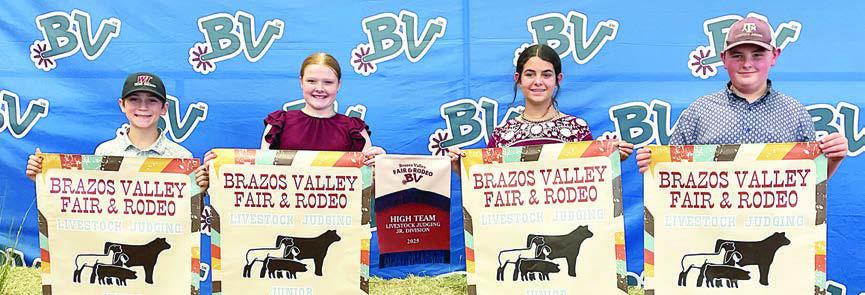Champion Junior Team – (from left) Crockett Guenther, Kaisley Janecka, Adalyn Carrales and Abraham McBride.