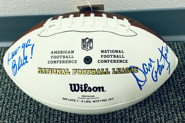 NFL football autographed by former Houston Oiler legendary quarterback Dan Pastorini