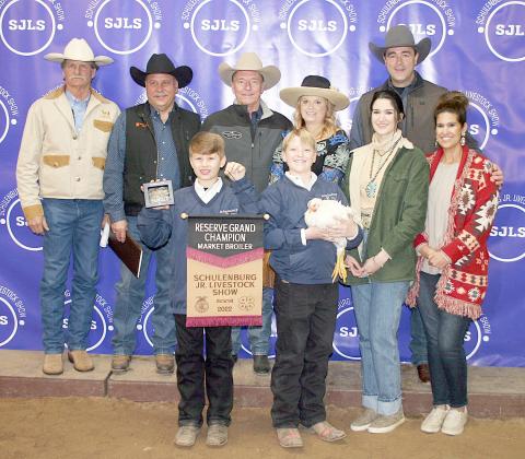 RESERVE CHAMPION MARKET BROILERS –  Exhibitor: Joseph L. Schindler III (front, third from right).