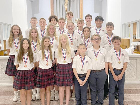TENNIS – St. Rose hosted a Diocese of Victoria Athletic League Tennis tournament, led by coach Sandy Zaruba, in  Hallettsville on Tuesday, May 7. The Cardinals had 22 entries with 13 winning medals. The tourney included 160 entries  with 236 students competing.  Helping during the season with practices and at tournaments were Drew Brossmann, Matt Bartek, Shannon Hollas,  Megan Taylor, Kristin Herzik, and Lindsey Schiffli.
