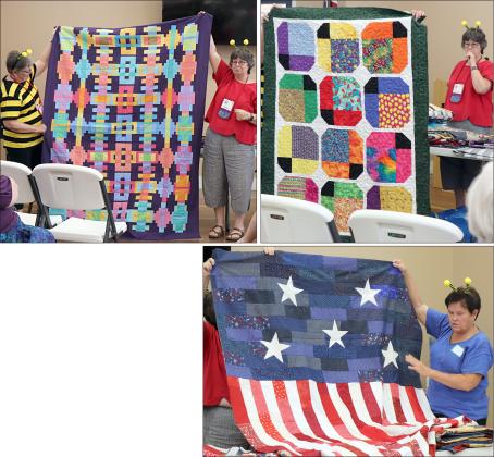 Quilts displayed at CVQG meeting