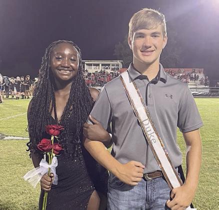 FRESHMEN – (from left) TaJanae Houston, daughter of Leslie Houston, and Brock Schramek, son of Jarrod Schramek and Jennifer Schramek. Sticker Photo By Darrell Vyvjala