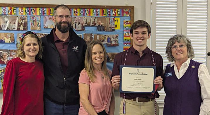Columbus High Schoo l PRESEN TATION – (from left) Amy Venghaus, counselor; Brian and Rashelle Fitzgerald, parents; William Fitzgerald, award recipient; and Jana Semler, Good Citizens committee chair.
