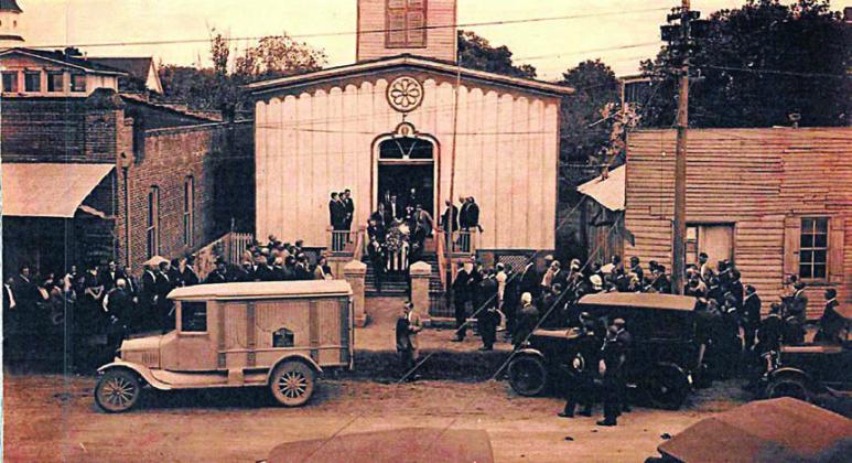The funeral of Pvt. Hugo J. Ehlers, killed on Oct. 10, 1910 in the last days of World War I, was held at the Union Church. Photo Courtesy of Richard Roberts (who donated it to the church)