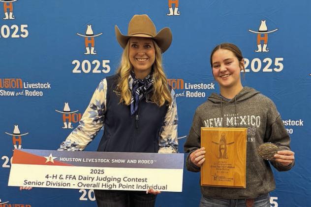 Houston Livestock Show &amp; Rodeo representative and Mikayla Stang.
