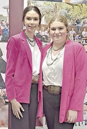 An Educational Presentation was given by (from left) Tori Newton and Rheagan Karisch in the beef category.