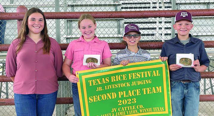 Reserve Champion Junior Team – The Fayette County 4-H Junior Green Team of (from left) Addison Eichler, Julia Melton, Tate Fritsch and Holden Holub finished as reserve champion in the junior division. Holub is a member of the Schulenburg 4-H.
