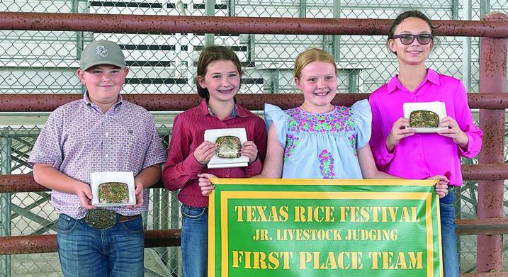 Champion Junior Team – The Fayette County 4-H Junior Maroon Team of (from left) Abraham McBride, Laramie Laake, Kaisley Janecka and Tatum Fritsch won the championship in the junior division. McBride belongs to the Schulenburg 4-H.