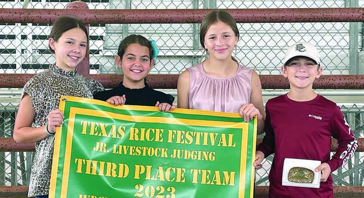 3rd Place Junior Team – The Fayette County 4-H Junior Gold Team of (from left) Alexis Berckenhoff, Adalyn Carrales, Addison Berckenhoff and Crockett Guenther placed third in the junior division. Guenther is a member of the Schulenburg 4-H.