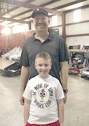 AMERICAN KART MANUFACTURING (FORMERLY SHALLER EN JUNEERING ) hosted the St. Rose Science Club on Thursday, Sept. 19. Shown during the educational tour are (left photo, front to back) Brayden Rainosek, Science Club member, and Greg Vrana, Shaller general manager; (middle photo, from left) Bentley Bubela and Brody Lewis; (right photo, from left) Shavon Lewis, teacher, and Brody Lewis, Science Club member.