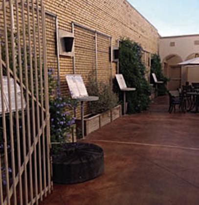 The pocket park called Founders’ Park, located next to the Fayette County Clerk’s office, is shown prior to the most current renovations. Courtesy of Fayette Museum &amp;amp; Archives