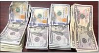 $3,108 in U.S. currency was confiscated from the suspect and vehicle.