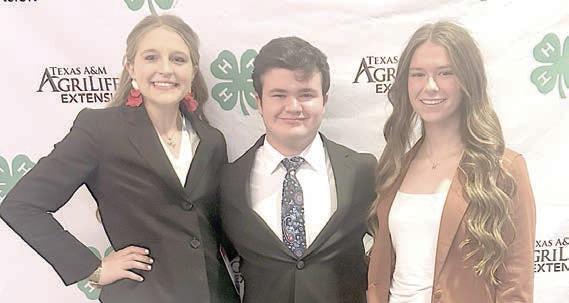 OTHER Att endees from Fayette County at Texas 4-H Congress included (from left) Reagan Moreau, Logan Poncik and Harper Mau.