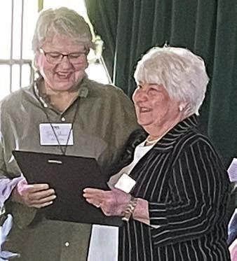 Mayor Elaine Kocian (right) was one of eight women mayors honored by the League of Women Voters of South Central Texas at an event held locally, which was covered in March 16 issue. Sticker File Photo