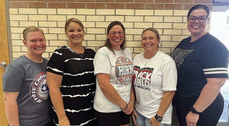 Five grants have been awarded by Shorthorns Forever Association, with the recipients being (from left) Carol Hargadine, Heather Pavlu, Michelle Hammack, Brooke Chudej Brooke and Kristen Holub.