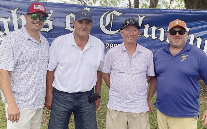 2ND FLIGHT: 1st Place – 10 under par (62) From left: Shandy Oncken, Donnie Dach, Keith Hansen, and Darrell Vyvjala.