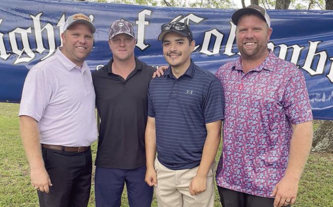 2ND FLIGHT: 2nd Place – 8 under par (64) From left: Kyle Christen, Brock Hollas, Garret Guerrero, and Travis Christen.