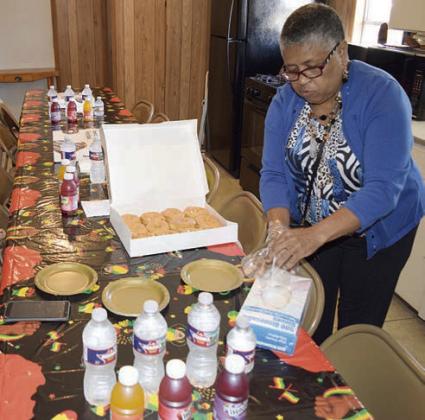 Mrs. Janice Collins at the Refreshment Table
