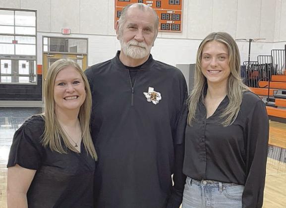 COACHES From left – Assistant Coach Carol Hargadine; Head Coach Larry Tidwell; Assistant Coach Gara Beth Self. STICKER PHOTOS BY DARRELL VYVJALA