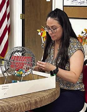 Calling bingo at Senior Connections was Erica Furnace from Regency Health Care of Halletsville.