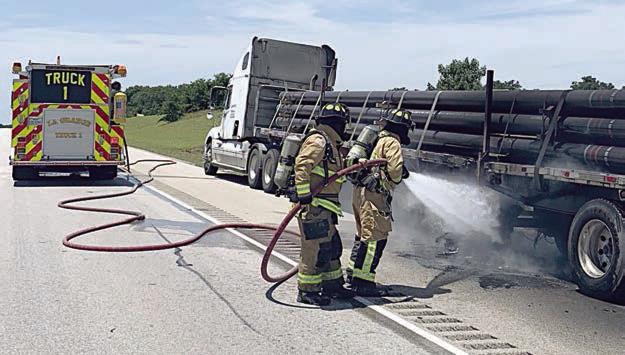 Truck fires extinguished on Highway 290, Highway 71