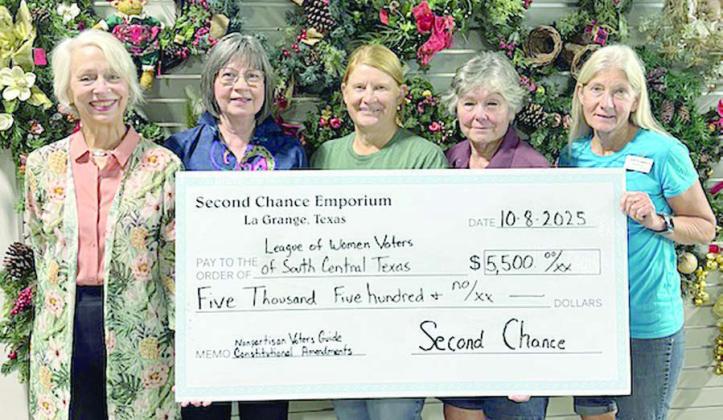 Second Chance donates toward LWV voter guide