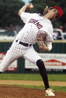 Connor Lichnovsky fires a pitch for one of his 10 Ks last Tuesday. Sticker Photo By Darrell Vyvjala