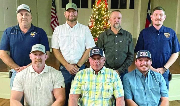 Attendance AWARDS – Firefighters making at least 75 percent of calls, meetings and drills in 2025 were (front row, from left) Doran Proske, 77 percent; Quentin Riche, 81 percent; Caleb Geissen, 81 percent; (back row) Darren Guentert, 83 percent; Drew Brossmann, 84 percent; Randy Wick, 85 percent; Dylan Schilhab, 89 percent; and (not shown) Gary Eudy, 78 percent.