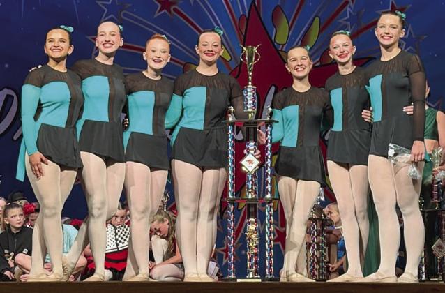 TEEN ELITE GROUP – From left: Mia Westfall, Sofia Mick, Quinn DeLaRosa, Madelyn Babb, Kamryn Kelly, Stassney Ahrens, Cate Hooper.