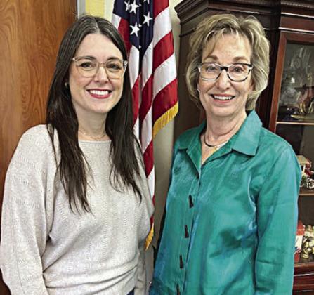 Guest speaker Holly Czimskey (left) is shown with club president Diana Mikesky (right).