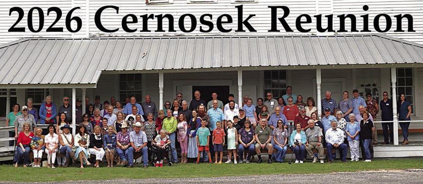 The Cernosek family poses in front of the Ammannsville KJT Hall. (PAID)