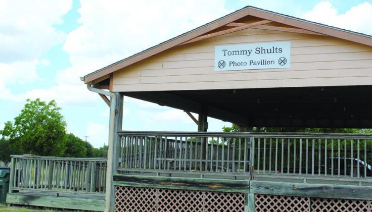Tommy Shults Photo Pavilion, situated for taking photos of trains, is located on the south side of Highway 90 in the west part of Flatonia.